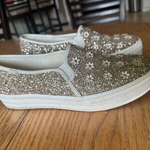 Keds for Kate Spade Women's Triple Decker Glitter Flower Sneakers